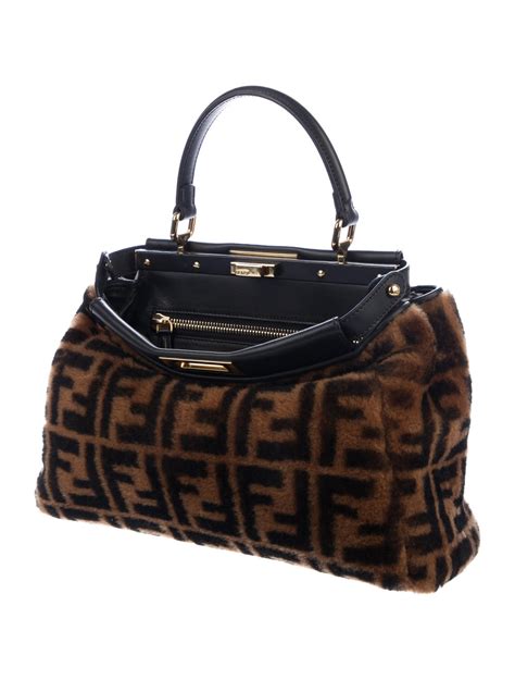 fendi shearling peekaboo|Fendi peekaboo bag.